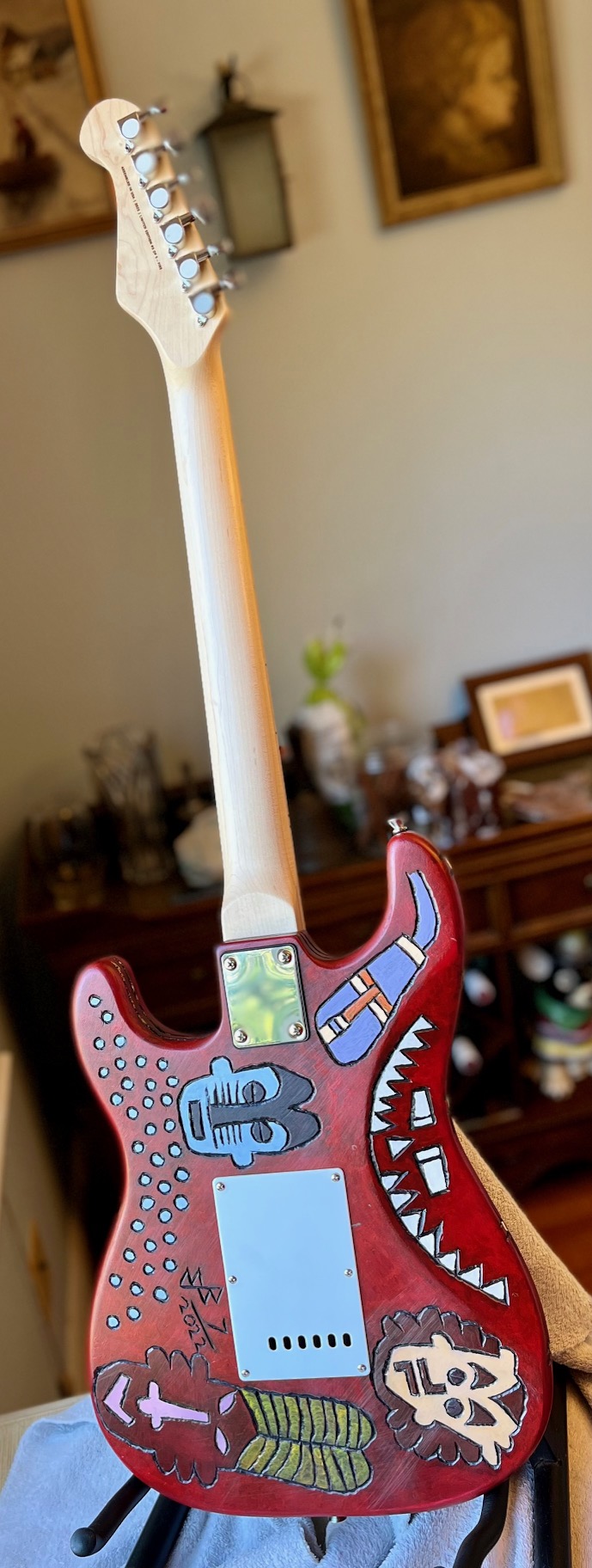 Fire, A Blazing Tribal Axe Custom Guitar - It's Your Guitar